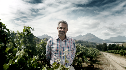 “I am Pam” says Doug Gurr, Pam Golding Properties agent in Franschhoek in the heart of the Cape Winelands.