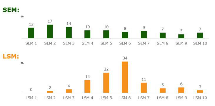 LSM VS SEM PROFILE OF SOUTH AFRICAN HOUSEHOLDS