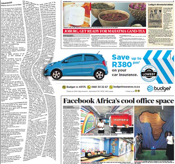 Disruptive advertising in City Press breaks through the clutter