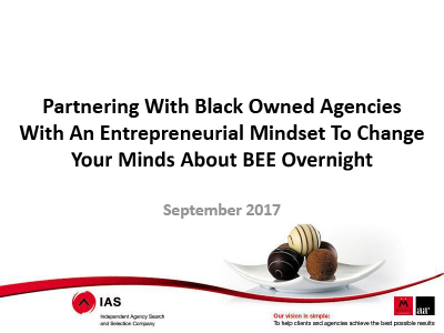 Mini presentation highlighting some stats about Black Owned Agencies in South Africa.