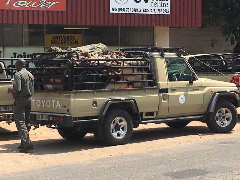 A truck-load of anti-rhino poaching equipment